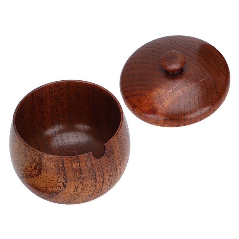 Sour Jujube Wood Condiment Jar Japanese Safe Dustproof Classic Flip
