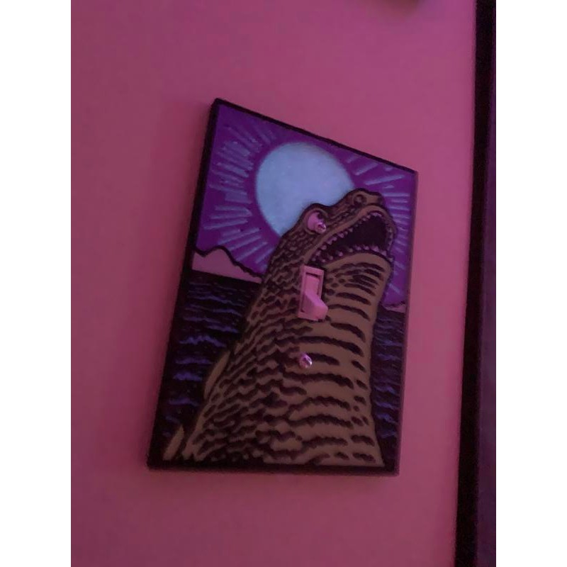 Godzilla themed HOLOGRAHPHIC wall plate cover:_Day_Double outlet