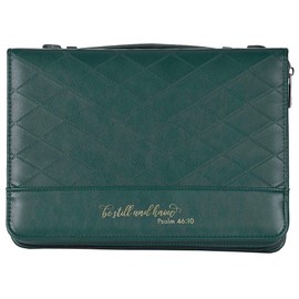 White Dove Designs Bible Cover-Quilt-Be Still and Know-Green-XLarge, 27789XL