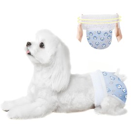 Ambreview Dog Diapers Female, Disposable Pulled Up Dog Diaper with Stretchy Waist, Super Absorbent 360° Leak-Proof Doggie Diapers for Female Puppy Dogs in Heat/Urinary Incontinence (10L)