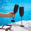 Oak & Steel - 2 Black Matte Champagne Flutes 280ml