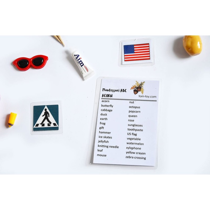 TomToy Acorn Alphabet Objects Set for Montessori ABC Box, Set