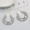 Unbranded Elegant Silver Plated Hoop Earrings Hollow Pattern Heart Shape