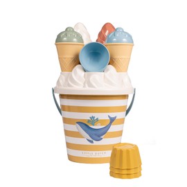 Little Dutch Ocean Dreams 2012315 Sand Toy Bucket Set Ice Cream 14-Piece Blue