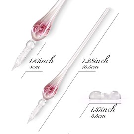 Aokuy Glass Dip Pen Set,Calligraphy Pen,Crystal Signature Pen for Art, Writing, Signatures -Decoration and Business Gift