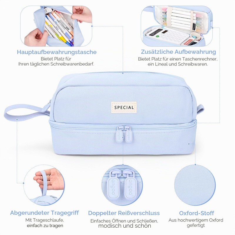 Yoeege U49YX003L Aesthetic Pencil Case for Students Girls Adults Women