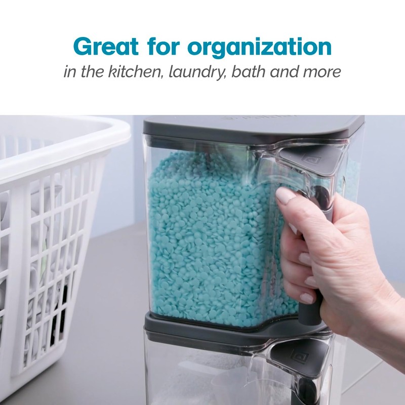 Polder Handle-It Canister, BPA-Free Plastic, Stackable Kitchen Storage Container, Air-Tight