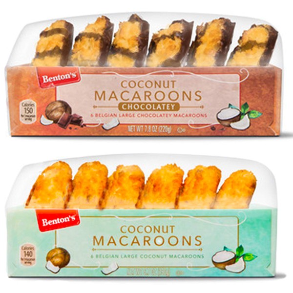 Belgian Coconut Macaroons Soft Macaroons Jumbo size 2.5 inches - Imported from Belgium. Each box contains 6 macaroons (Combo)