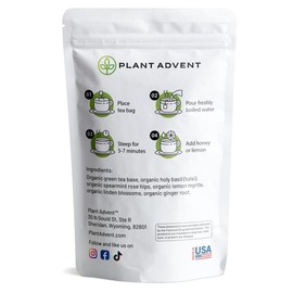 Plant Advent Premium Daily Detox Tea, 14 Biodegradable Pyramid Sachets, 1.23 oz, GMO-Free, Gluten-Free, Dairy-Free