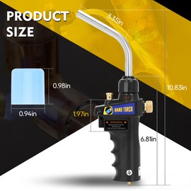 Upgraded 0386-1293 Turbo Extreme Tx504 for Turbo Torch, 0386-1299 T-503 for Turbo Torch Kit, Quick Disconnect, Adjustable Blowing Torch for Brazing, Heating, and Welding, Propane/MAPP/Acetylene Fuels