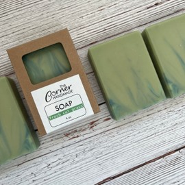 The Corner Handmade Fresh Cut Grass Soap Bar made with Goat Milk for Self Care