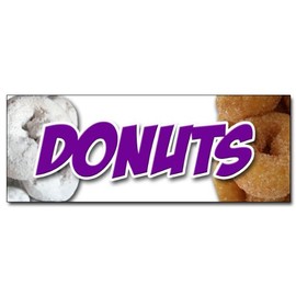 12" Donuts 1 Decal Sticker Donut Fried Dough Sugar Chocolate Mini Powdered Cinnamon Doughnut Doughnuts