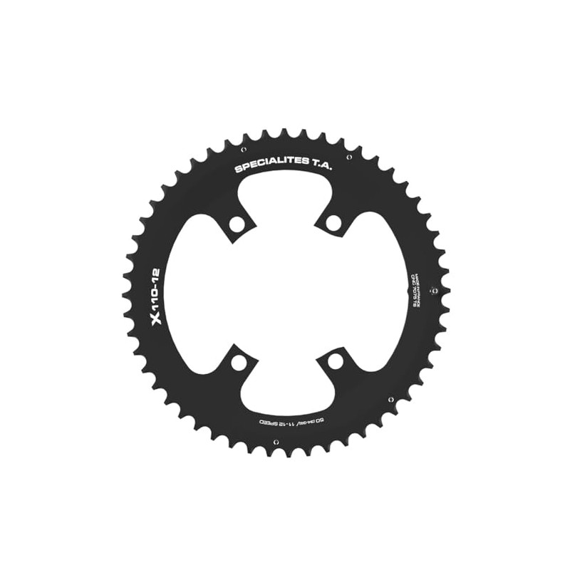 Spécialités TA X110 4 Arm 12 Speed Chainring, Black, Outer