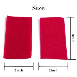15 Sets Red Hook and Loop Strips with Adhesive 2 inch Width Strong Red Adhesive Fasten Tape 4 inch Lenght Double Sided Hook and Loop Strips for Sewing DIY Craft Home Office