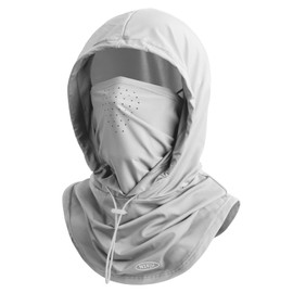 Summer Balaclava Face Mask with Breathable Holes Sun Face Shield UV Protection Full Head Mask for Men Women Fishing Cycling (US, Alpha, Large, Light Gray-pro)