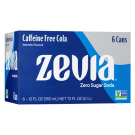 Zevia Zero Calorie Soda, Caffeine Free Cola, 12 fl oz Cans (Pack of 6)