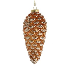 Kurt Adler 5.25 Inch Glass Rustic Modern Gold Pinecone