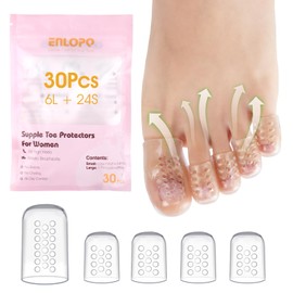 30 Pcs Silicone Toe Protector Women High Heels - Anti-Friction Dual Size Big & Little Toe Covers for Blisters and Pain Relieve - Clear & Breathable Toe Sleeves for All-Day Comfort