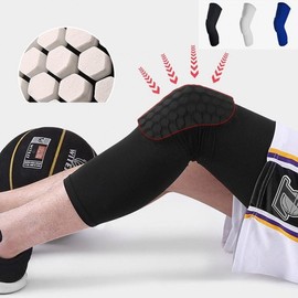 Cushioned Sports Knee & Calf Support Sleeve (1pc) for Hiking, Stairs, Running Arm Guard XL/White