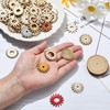 Stiesy 200 Pcs Gears Flower Unfinished Blank Wooden Slices Assorted
