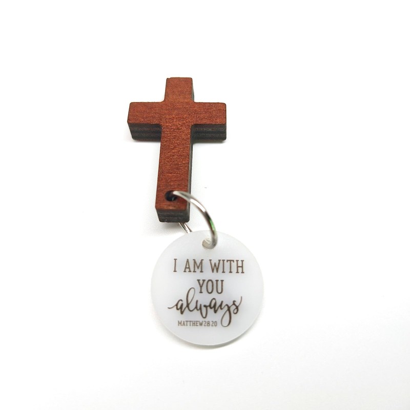 Daily Bible Verse Cross Car Charm, Rearview Mirror Hanging Ornament