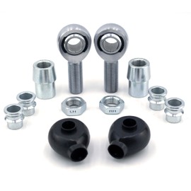3/4" Heim Joint Rod End Kit, 3/4" Chromoly Heim Joints Panhard Rod End Kit for Traction Bars Tie Rod kit LH and R H Thread Steering Joints with Spacer Tube Adapters Jam Nuts Rubber Seals(2Set)