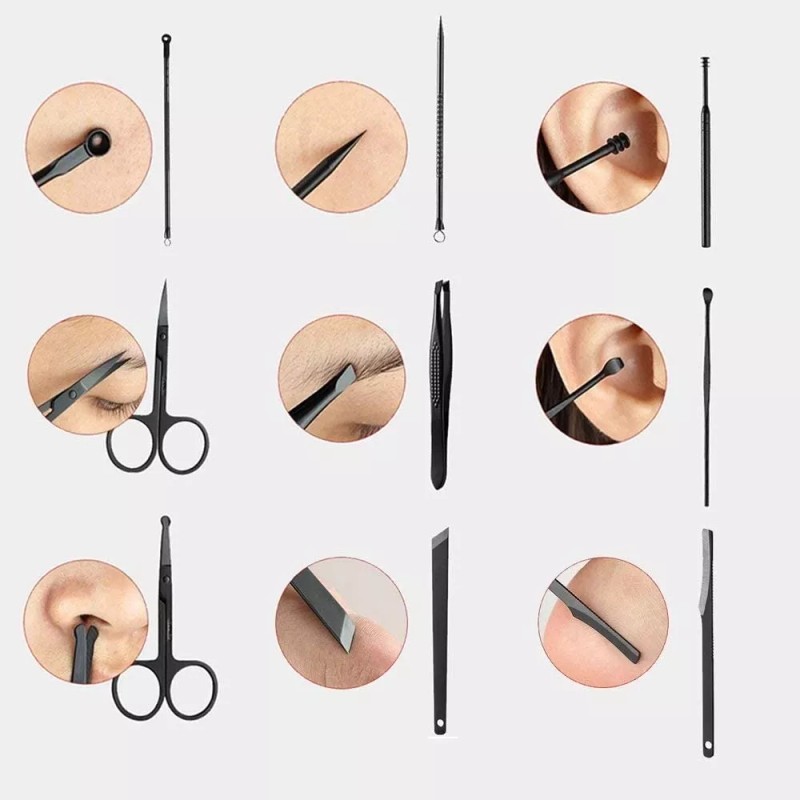 SALN Set De Cortaúñas Manicura Pedicura Hombre Acero Con Estuche