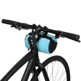 Oso Supply Co - Bike Handlebar Bag – Waxed Canvas Exterior with Quick-Access Waterproof Zipper, Side Mesh Pockets and Spacious Storage – Ideal for Cycling, Commuting and Adventure Rides (Sky Blue)