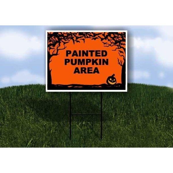PAINTED PUMPKIN AREA Halloween Bats and Jack O Lantern 1