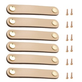 Niaciswe Leather Handle Furniture Pack of 6 Furniture Handles Leather 140 x 25 mm Cabinet Handles Furniture Leather with Screws Accessories Handle Cabinet Handles for Drawer Cupboards Wardrobe