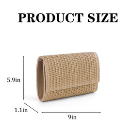 AWUXINE Straw Clutch Purse for Women Raffia Shoulder Crossbody Bag Straw Envelope Purse Summer Beach Bag, Multicolor