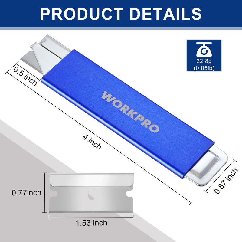 WORKPRO 12-Pack Box Cutter Retractable Red & Blue