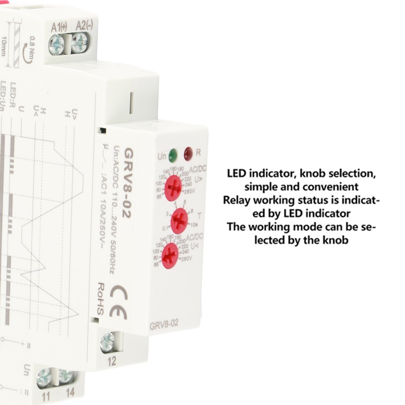 GRV8-02 Single phase Voltage Control Monitoring Relay Over Voltage Protection