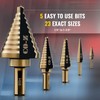 ZELCAN Step Drill Bits, HSS 5PCS Titanium Step Drill Bit