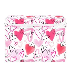 xigua Valentine's Day Storage Bins with Lids and Carrying Handle,Foldable Storage Boxes Organizer Containers Baskets Cube with Cover for Home Bedroom Closet Office Nursery