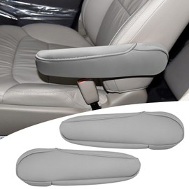 VKGUG 2PCS Car Front Seat Armrest Cover Compatible with Honda Odyssey 2015-2017 Leather Left and Right Seat Arm Rest Cover Gray (Only Leather Part)
