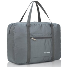 F.FETIVIN Personal item travel bag 17.7x12.6x6.3 for Spirit Airlines Lightweight carry on duffle bag waterproof for Gym,Sports,Vacation(Grey)