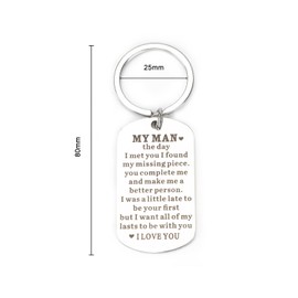 MUCOOS Love Keychain for Him,My Man Keychain Gift for Boyfriend Husband,Valentine's Day, Christmas Gifts for Boyfriend,Anniversary Keychain Gifts from Wife