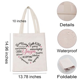 LEVLO Mom Gift Nonna Compassionate Caring Accepting Shopping Shoulder Bag Mother's Day Thanksgiving Gift, Yaya, Large