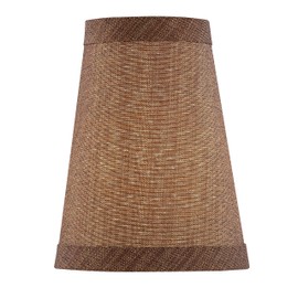 Aspen Creative 51051-5, Hardback Empire Transitional Clip-On Chandelier Shade, Gold Dark Brown Burlap Textured Fabric, 2-1/2" Top x 4" Bottom x 5" Slant, Set of 5