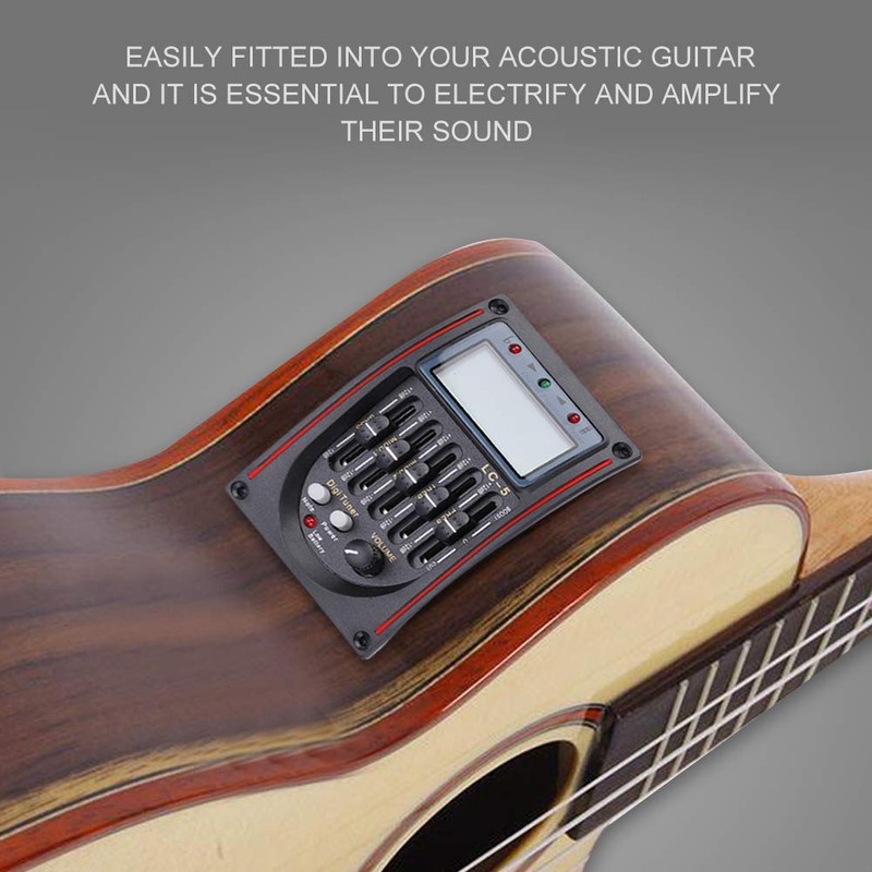 Acoustic Guitar Piezo Pickup 5 Band Preamp EQ LC-5 Equalizer