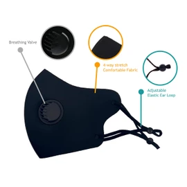 TK FASHION MASK 4-way Stretch 3D Face Mask with Breathing Valve & Elastic Earloop