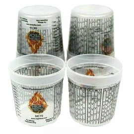 High Teck Plastic Paint Mixing Cups 12 PINT Size Cups 7 mixing ratios High Teck MC16