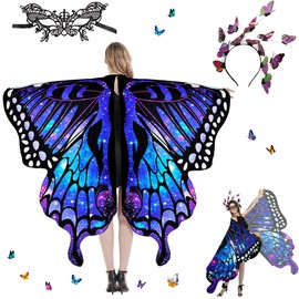 Sundonix Butterfly Wings Fairy Costume Adult - Monarch Moth Wings Cape for Women (Purple)