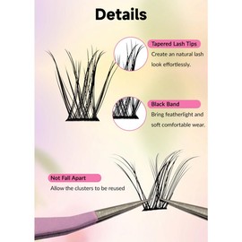 Elantoexis D04 DIY Cluster Lashes Volume Natural Segmented Eyelashes Bundles Eyelash Extension Individual Lashes Eyelashes Bundle