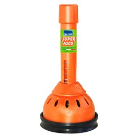 Super ASCO Plunger, Spring Sink Drainer, Double Action: Suction and Compression, Spring Plunger with Durable PVC Handle, Colour: Orange, Indestructible Plunger, Art. 101