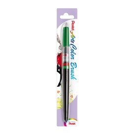 Pentel Arts Colour Brush Green Ink in Blister Pack, 1 Colour Brush (XGFL-104X)