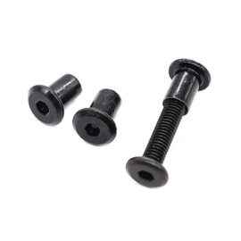 binifiMux 10-Pack Black Hex Socket Cap M6x30mm Screws for Furniture Baby Bed Chairs with M6x12mm Black Rivet Countersunk Cap Connector Nuts