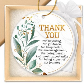 HEXMOZ Thank You Gifts - Appreciation Gifts for Women, Coworkers, Boss, Friends, Teachers Be Part of My Journey Ceramic Ornament Keepsake Office Decor - Farewell, Leaving, Going Away Present Ideas