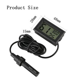 Digital Thermometer Hygrometer, Hygrometer Thermometer Mini Probe Thermometers Temperature Humidity Gauge Meter for Reptile Incubator Aquarium Poultry Office Living Room